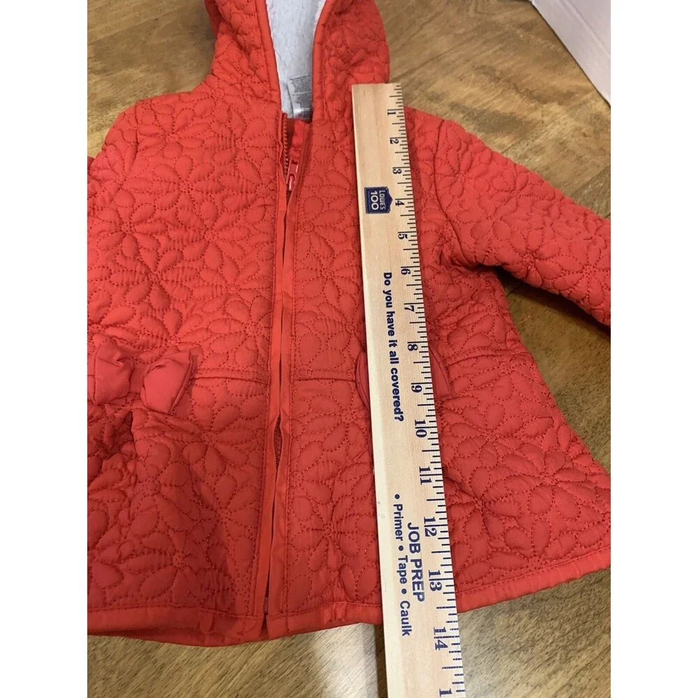 Little Me Red Jacket Size 18 Month. Red Bows Embroidered Flowers Lined
